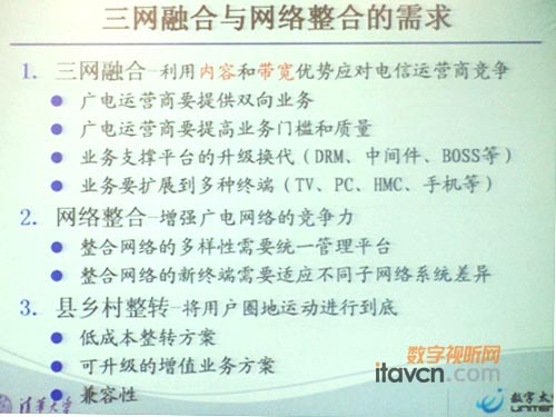 三網(wǎng)融合與網(wǎng)絡(luò)整合的需求