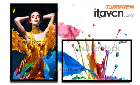 可垂直或水平安裝的大幅面液晶顯示屏