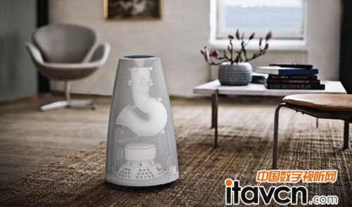 該款BeoLab 14包括了4個鋁制框架揚聲器和一個8英寸低音單元低音炮組成。