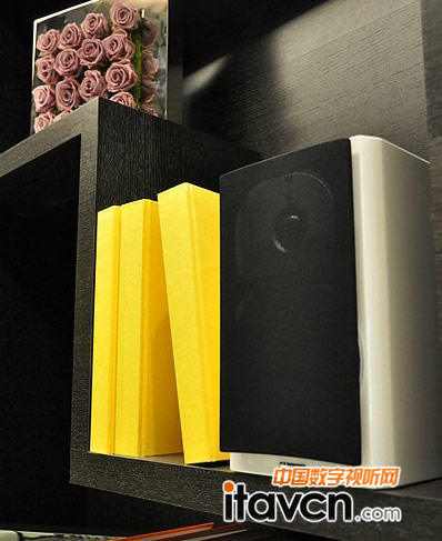 書(shū)架里還藏了一對(duì)Dynaudio Xeo 3小喇叭