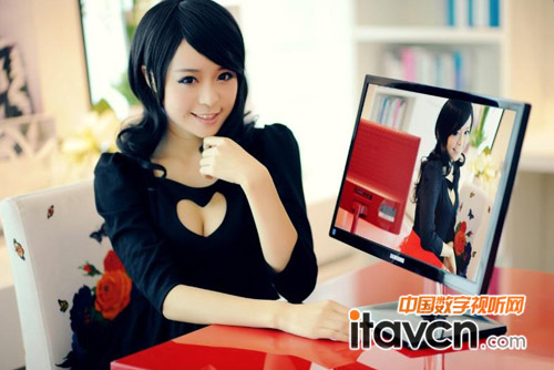 三星晶致SC570系列顯示器整機(jī)采用高雅的純黑配色