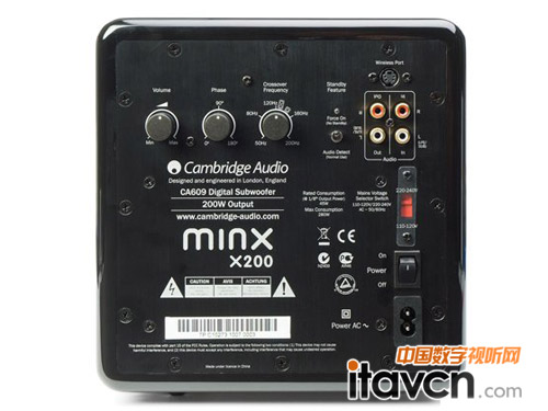劍橋Minx X200低音音箱背部接口