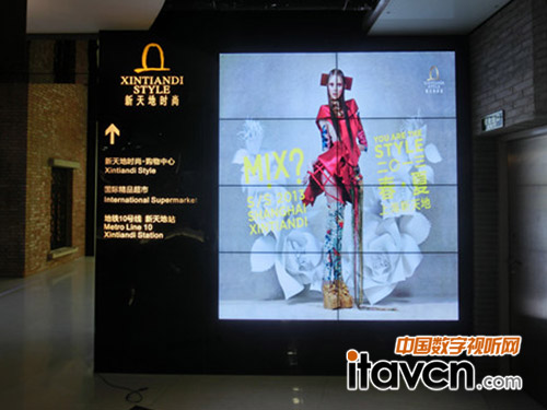 歐帝4*2液晶拼接屏入駐上海新天地廣場