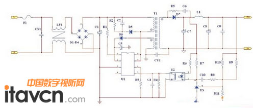 機頂盒電源適配器原理圖