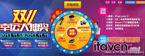 酷樂視LED微投 雙11幸運大抽獎