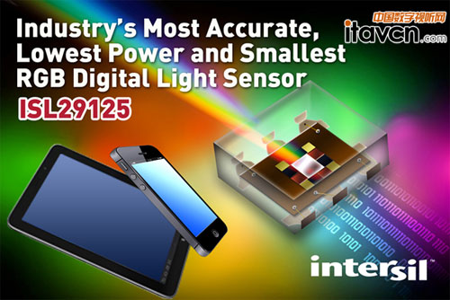 Intersil推出業內準確度最高、功耗最低的RGB數字式光傳感器