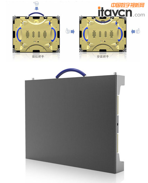 德彩高清小間距LED顯示屏“土豪金”S-251箱體正面圖