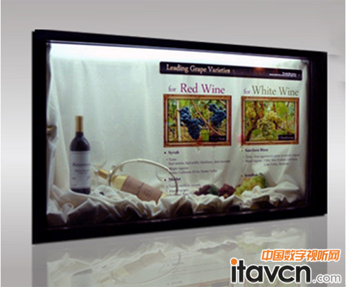 清投視訊46寸創意透明酒柜