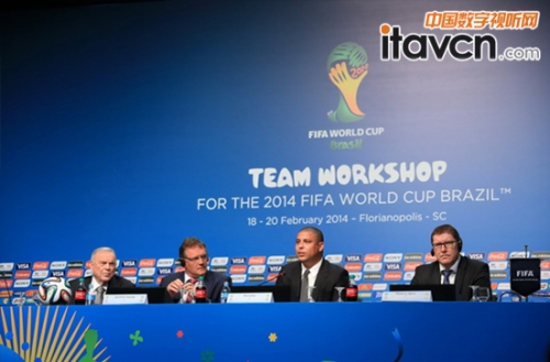 巴西世界杯組委會在巴西南部城市弗洛里亞諾波利斯舉行新聞發布會
