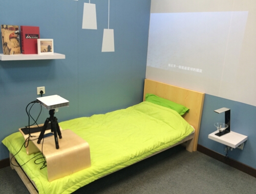 Vivitek麗訊展臺(tái)模擬了家庭環(huán)境的基本布局