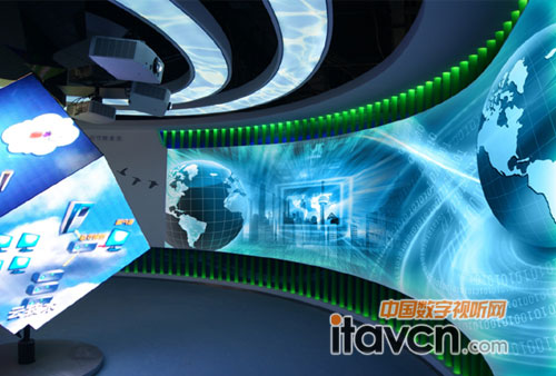 NEC PA500X+工程投影機“云技術展示廳”弧形融合