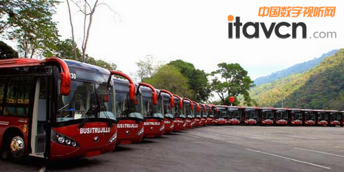 3G車載廣告機助力宇通開拓南美市場