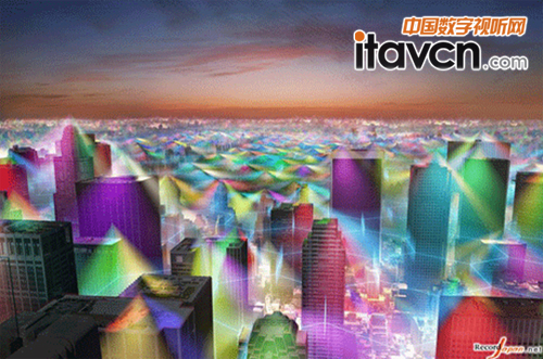 無線電波可視化下的紐約城效果圖