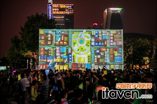 Vivitek(麗訊)D8900投射出的3D立體地圖影像