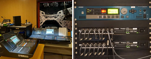 雅馬哈 CL5(用于主擴(kuò))及CL1(用于備份)數(shù)字調(diào)音臺 DME24N數(shù)字混音引擎以及Ro8-D Dante協(xié)議接口箱