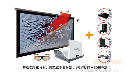 奧圖碼推激光光源超短焦10點互動投影