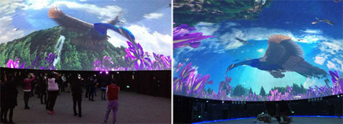 DP工程投影機(jī)打造七彩云南-花之城天幕