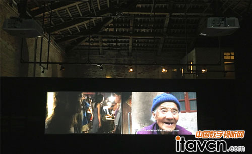 兩臺Vivitek(麗訊)D5190HD工程投影機將藝術家文慧的作品清晰投射出來