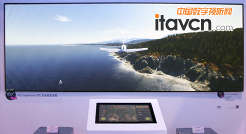 亮點二:正投短焦融合幕STE