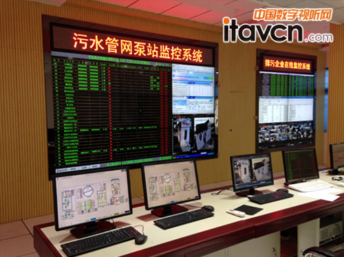 清投三套大屏系統應用于蘇州某污水處理中心