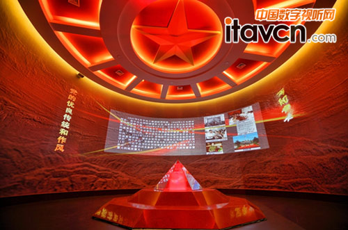 3臺Vivitek(麗訊)6000流明工程投影在黨史館作風展廳投射出清晰逼真的文字畫面