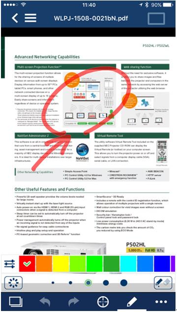 NEC MultiPresenter電子白板功能隨時標注會議重點