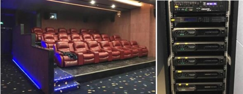 左圖:該影廳部署了科視Christie Vive Audio LS系列屏幕聲道和環(huán)繞高音揚(yáng)聲器