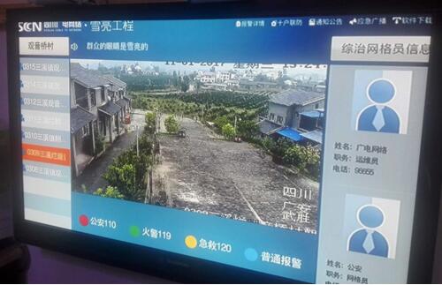 圖2:通過電視查看村里的監(jiān)控畫面