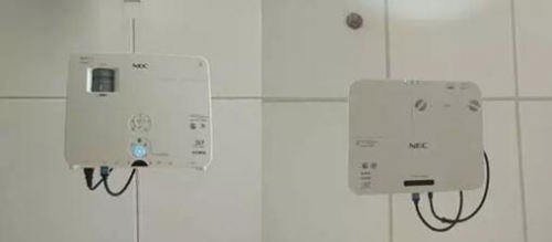 NEC M403X+(左)與NEC CR5450H(右)全部產品均采用吊裝正投安裝