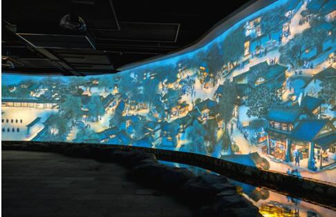 Vivitek(麗訊)打造的《納西風情圖》是亞洲首個互動數字百米長卷