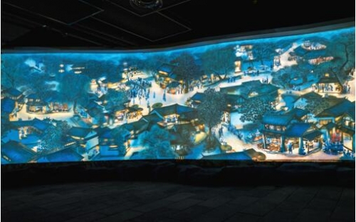 《納西風情圖》通過動態投影畫面生動再現明朝最鼎盛的木府時代