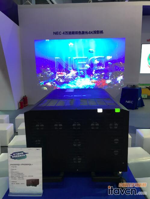 NEC4萬流明雙色激光4K投影機現場演示沉浸式絢麗畫面